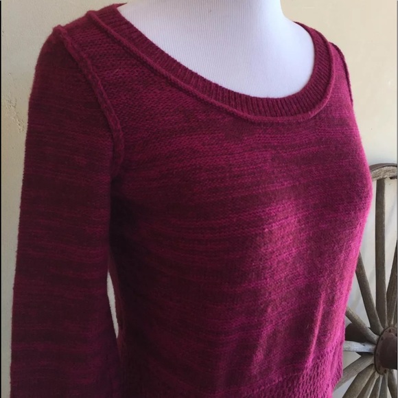 ANTHROPOLOGIE SPARROW Magenta Lambswool Cotton Soft Warm Knit Sweater Dress Nice - Picture 2 of 10